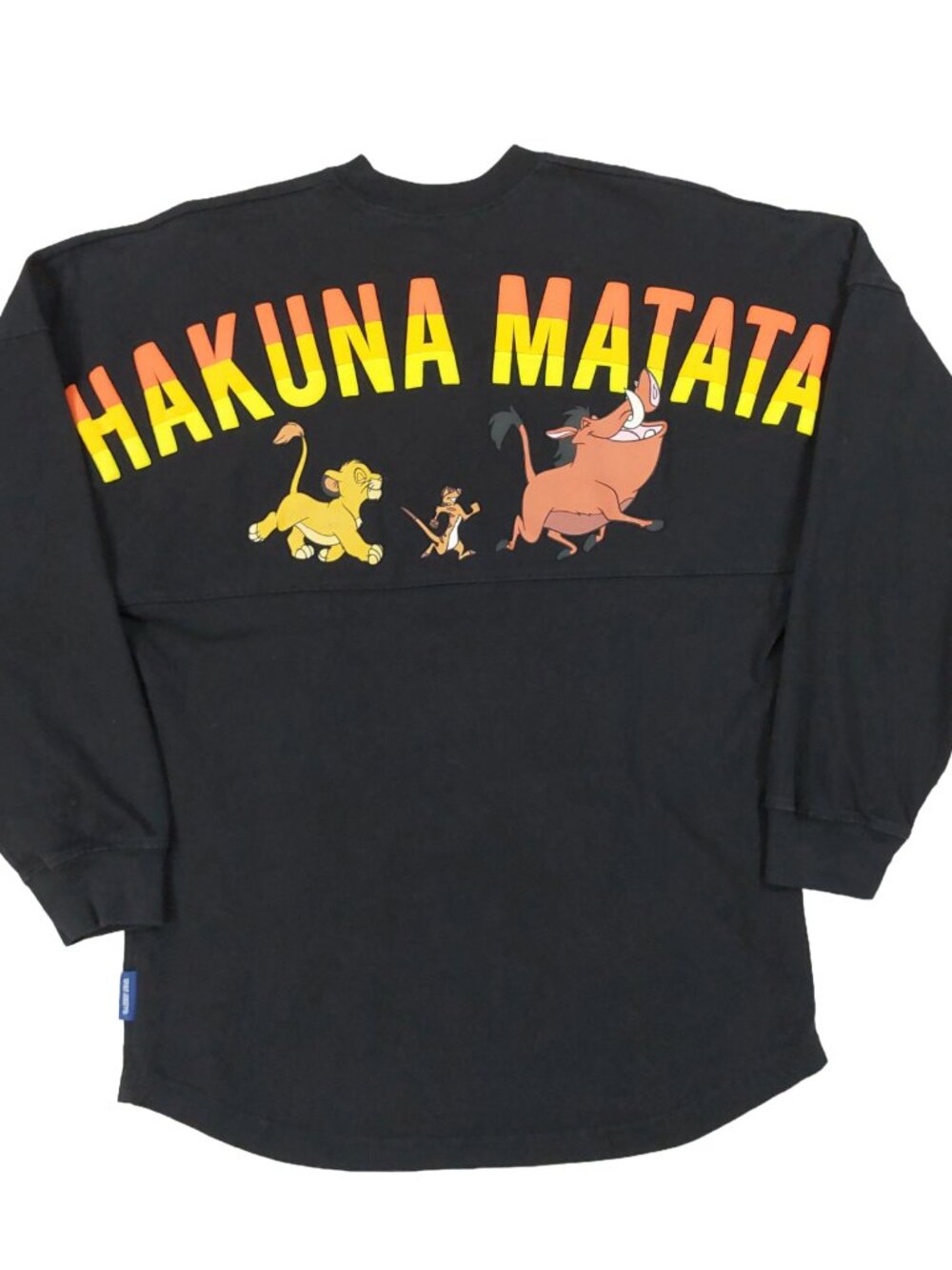 Disney Lion King Hakuna Matata Spirit Jersey Adult XS, Black Graphic Long Sleeve